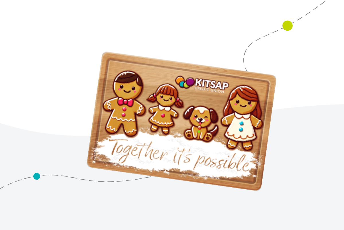 December Sticker with sugar cookie family