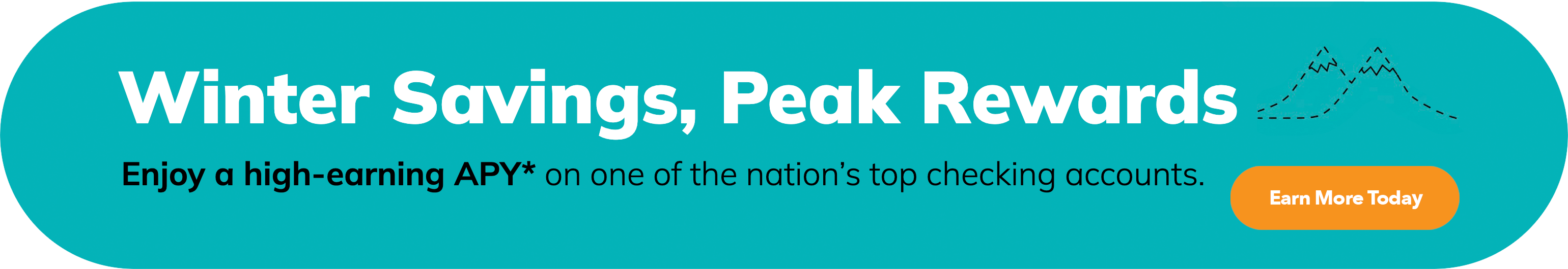 Winter Savings Peak Rewards banner promoting a high‑earning APY checking account.