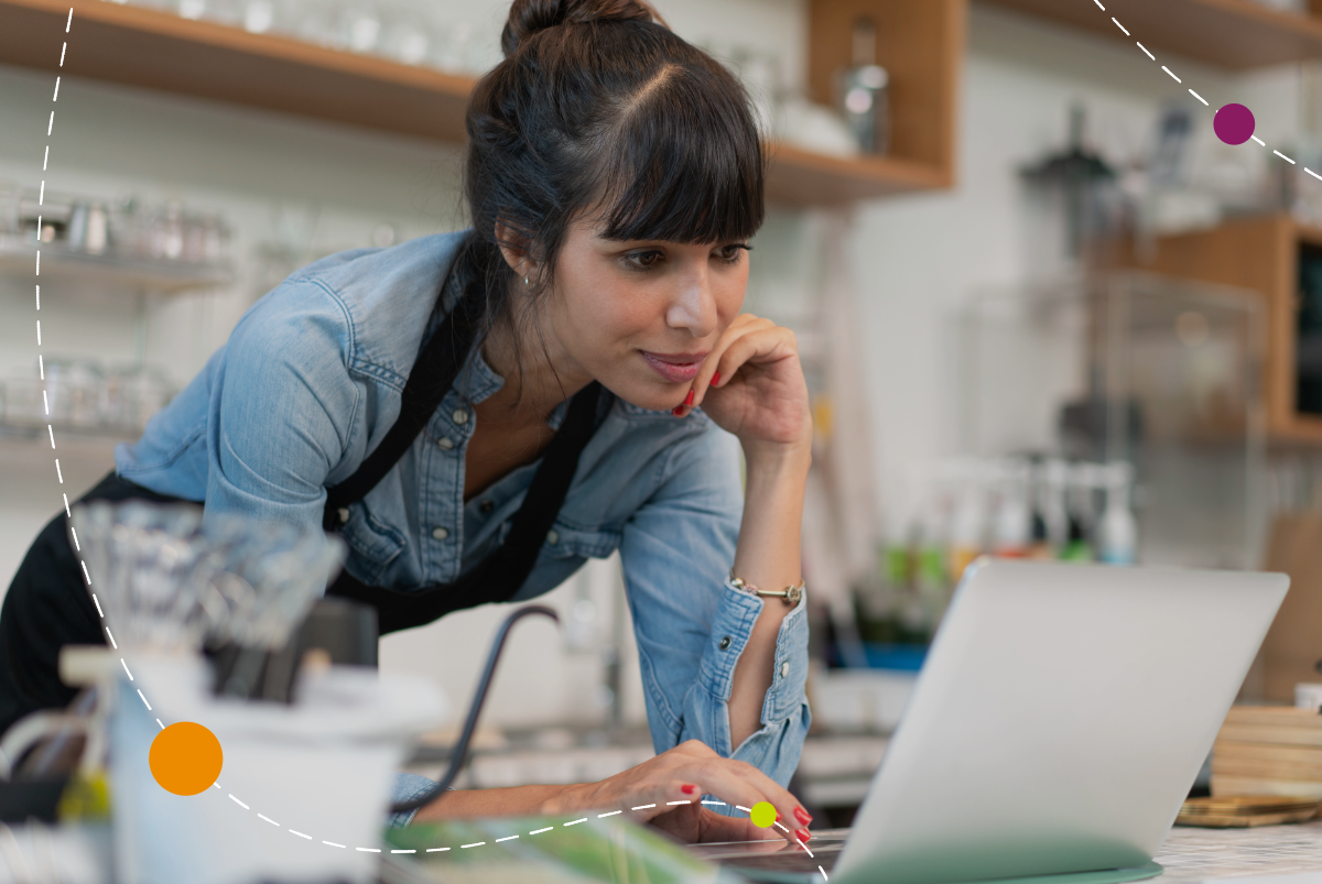 Business person on computer