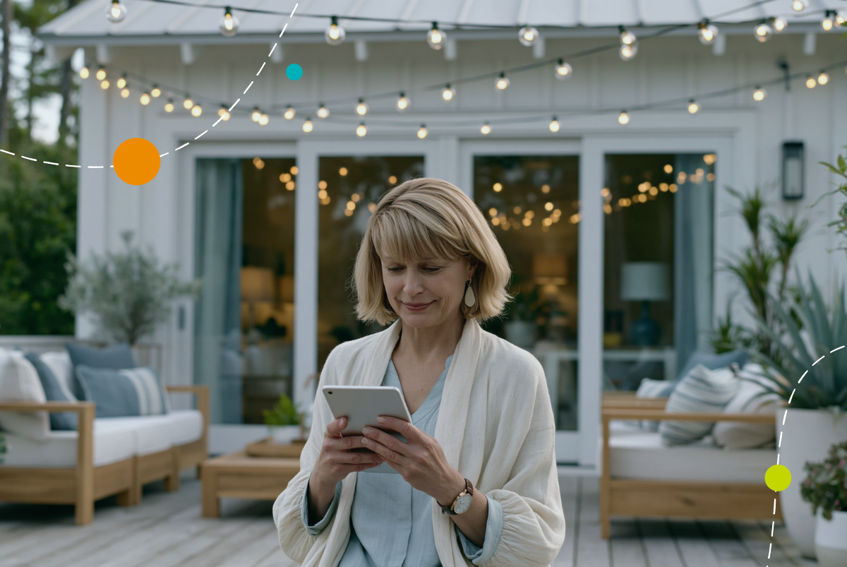 Woman at vacation rental